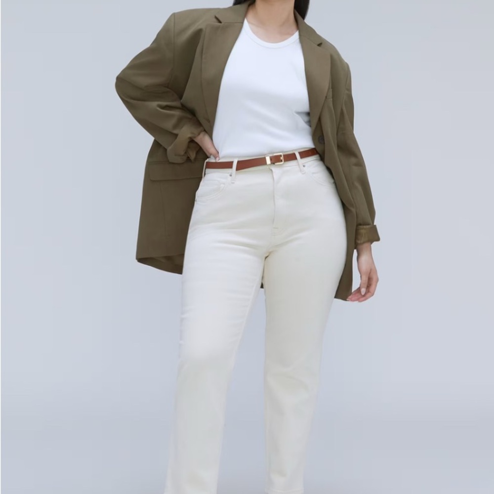 Everlane High-Rise Jeans in Off-White